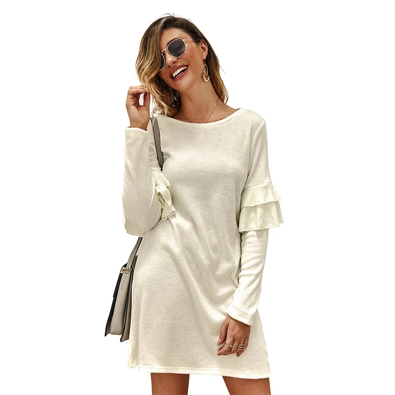 Autumn Winter Solid Knitted Dress Women Cotton Full Sleeve O Neck Dress Butterfly Sleeve Patchwork Ladies Dress Office Lady
Autumn Winter Solid Knitted Dress Women Cotton Full Sleeve O Neck Dress Butterfly Sleeve Patchwork Ladies Dress Office Lady
