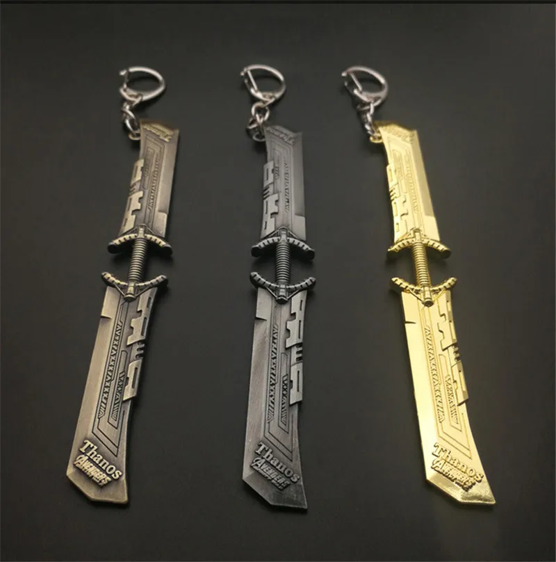 Marvel Keychain Avengers 4 Thanos Weapon Double Blade Knife Metal Key Chain Fashion Men's Car Keyring Jewelry
Marvel Keychain Avengers 4 Thanos Weapon Double Blade Knife Metal Key Chain Fashion Men's Car Keyring Jewelry