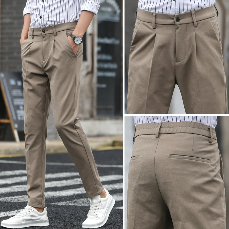 Брюки мужские прямые универсальные, Стрейчевые свободные штаны, деловой стиль, повседневные, Молодежные Классические облегающие, весна 
Брюки мужские прямые универсальные, Стрейчевые свободные штаны, деловой стиль, повседневные, Молодежные Классические облегающие, весна