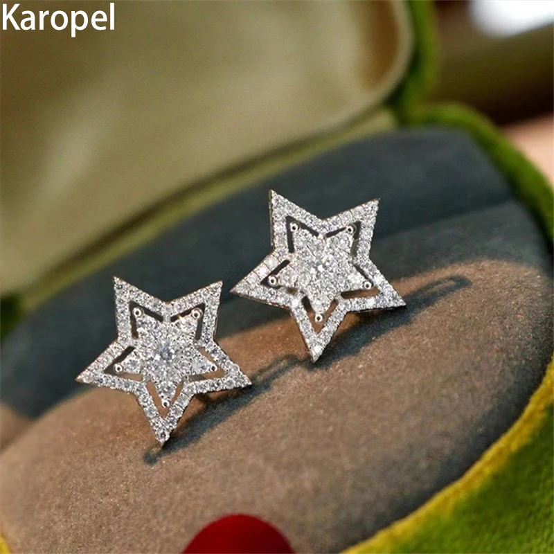 Karopel Cute Silver Color Star Stud Earrings with Bling Zircon Stone for Women Fashion Jewelry Korean Earrings Women Accessories
Karopel Cute Silver Color Star Stud Earrings with Bling Zircon Stone for Women Fashion Jewelry Korean Earrings Women Accessories
