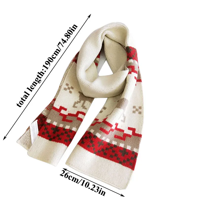 Christmas Scarf Head Scarves Thick Warm Wool Knitted Scarf Vintage Small Plaid Elk Pattern Soft Long Scarves Shawls Wraps
Christmas Scarf Head Scarves Thick Warm Wool Knitted Scarf Vintage Small Plaid Elk Pattern Soft Long Scarves Shawls Wraps