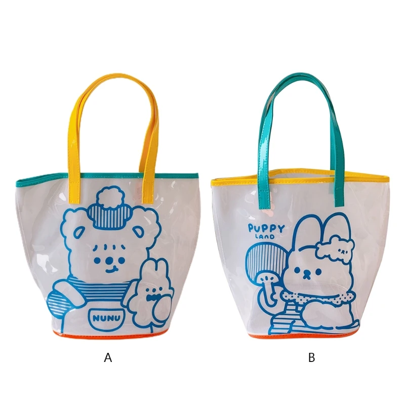 Transparent PVC Jelly Beach Bag Cute Colorful Cartoon Bear Rabbit Print Waterproof Clear Handbag Large Capacity Tote
Transparent PVC Jelly Beach Bag Cute Colorful Cartoon Bear Rabbit Print Waterproof Clear Handbag Large Capacity Tote