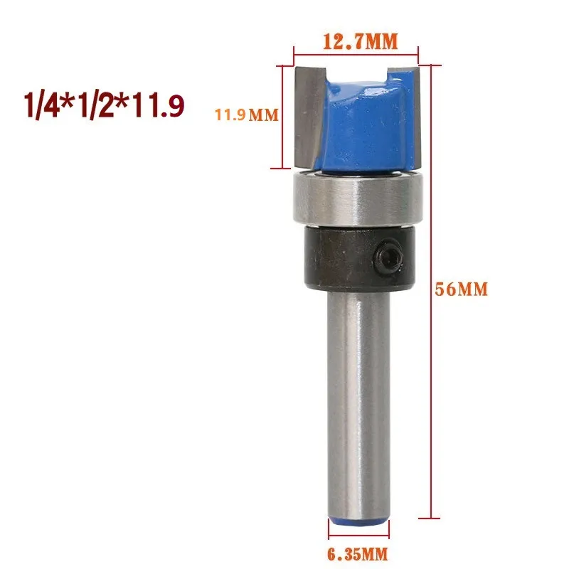 1/4"(6.35mm) Shank Top Bearing Flush Trim Pattern Router Bit Milling Tool Shank Tenon Cutter For Woodworking Milling Cutter
1/4"(6.35mm) Shank Top Bearing Flush Trim Pattern Router Bit Milling Tool Shank Tenon Cutter For Woodworking Milling Cutter