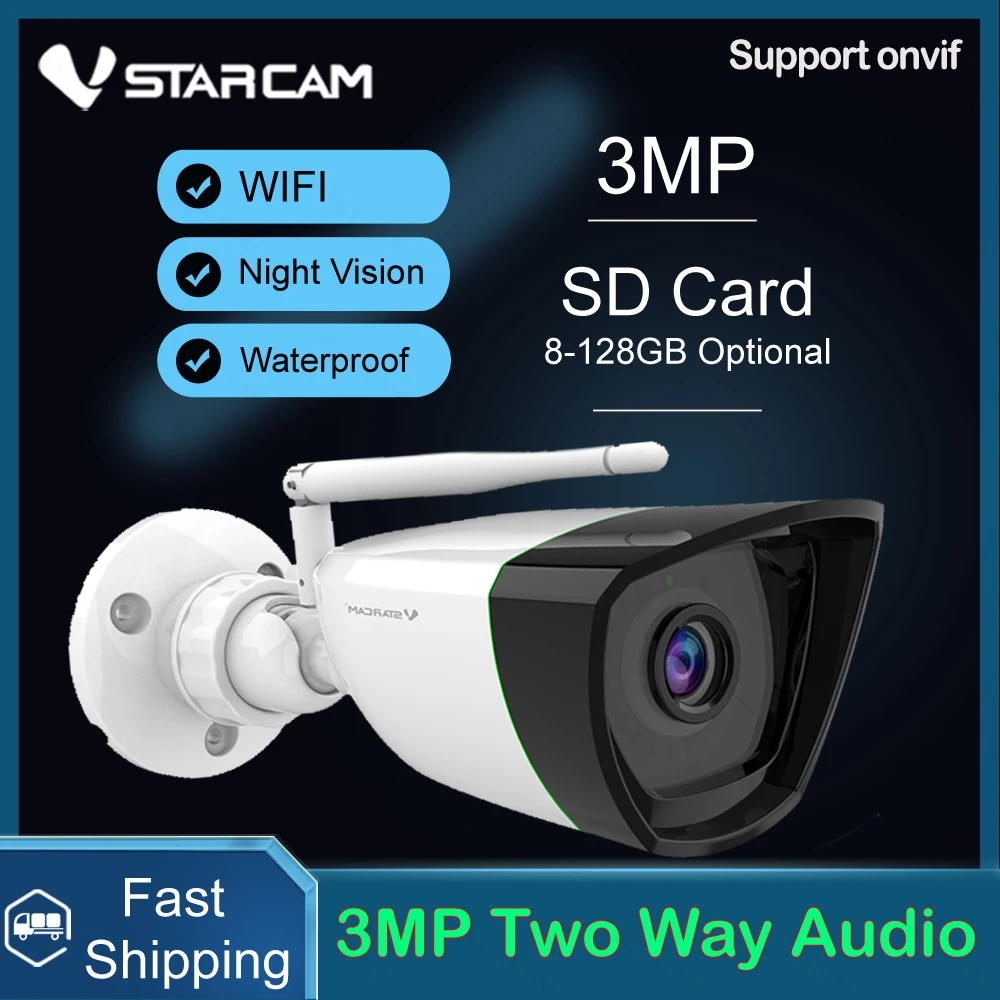 IP-камера Vstarcam 3 Мп Наружная цилиндрическая с Wi-Fi и ИИ-датчиком присутствия
IP-камера Vstarcam 3 Мп Наружная цилиндрическая с Wi-Fi и ИИ-датчиком присутствия