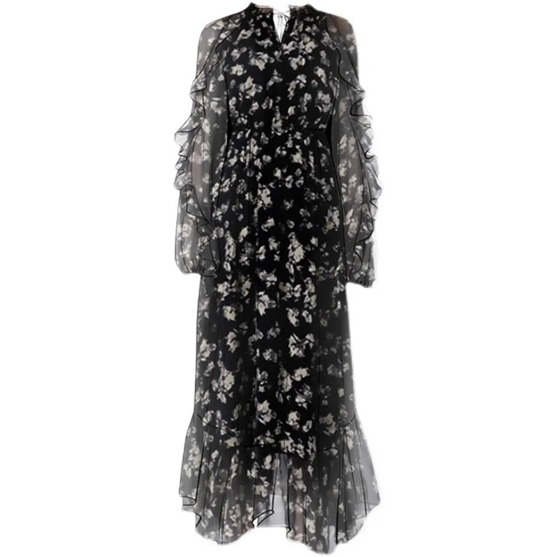 New Temperament Ruffles Party Club Dresses Women Vintage Lace Up Summer Print Dress Woman Long Sleeve Slim Vestido Feminino
New Temperament Ruffles Party Club Dresses Women Vintage Lace Up Summer Print Dress Woman Long Sleeve Slim Vestido Feminino