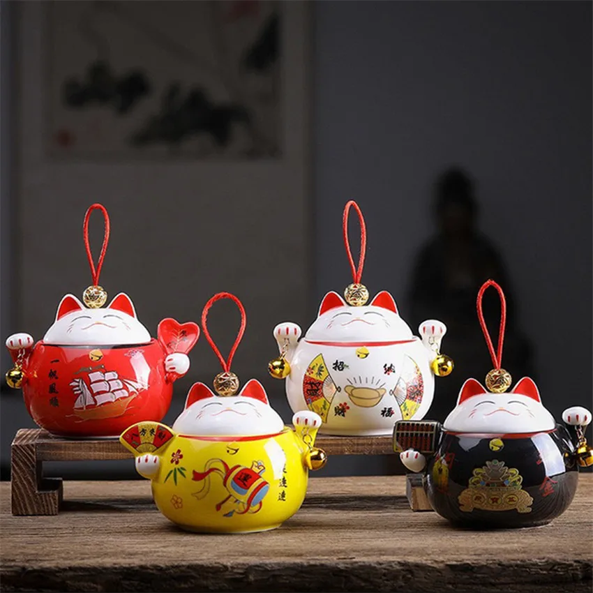 1PC Lucky Cat Tea Can With Lid Ceramic Sealed Jars Storage Tea Pot Portable Moisture-proof Mini Tea Storage Tank Ornaments Gift
1PC Lucky Cat Tea Can With Lid Ceramic Sealed Jars Storage Tea Pot Portable Moisture-proof Mini Tea Storage Tank Ornaments Gift