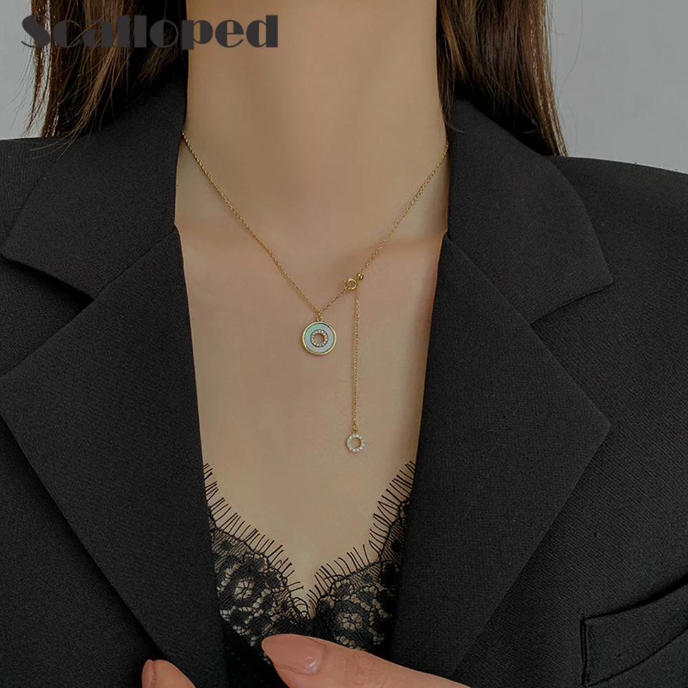 SCALLOPED French Natural Fritillaria Choker Necklace Luxury Shell Circle Pendant Accessories Trendy Women Brand Zircon Jewelry
SCALLOPED French Natural Fritillaria Choker Necklace Luxury Shell Circle Pendant Accessories Trendy Women Brand Zircon Jewelry