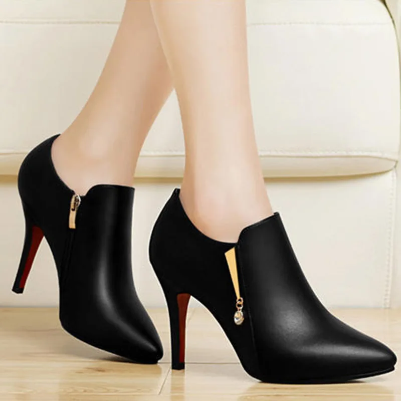 Winter Super High Heels Ankle Boots Crystal Bare boots Women Dress Shoes Thin Heels Pointed Toe Botas Mujer Black red 
Winter Super High Heels Ankle Boots Crystal Bare boots Women Dress Shoes Thin Heels Pointed Toe Botas Mujer Black red