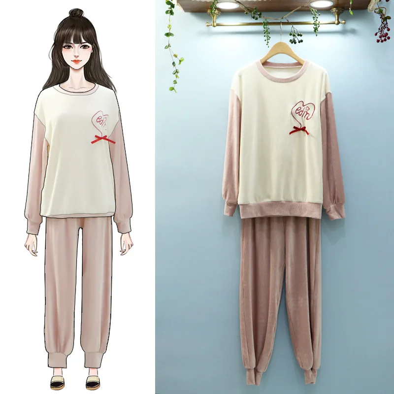 New Style Pajama Women'S Autumn And Winter Long-Sleeved Casual Pajama Women'S Pit Sliver Homewear Lounge Intimate Lingerie
New Style Pajama Women'S Autumn And Winter Long-Sleeved Casual Pajama Women'S Pit Sliver Homewear Lounge Intimate Lingerie