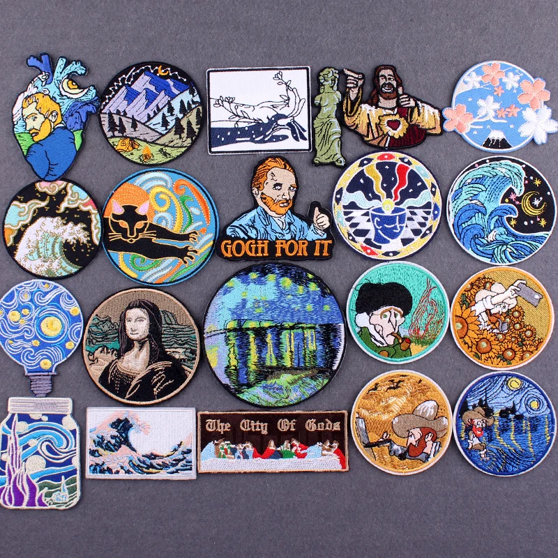 Van Gogh Thermo Adhesive Patches for Clothing Stickers Mountain Embroidered Patches On Clothes DIY Funny Jesus Iron On Patch
Van Gogh Thermo Adhesive Patches for Clothing Stickers Mountain Embroidered Patches On Clothes DIY Funny Jesus Iron On Patch