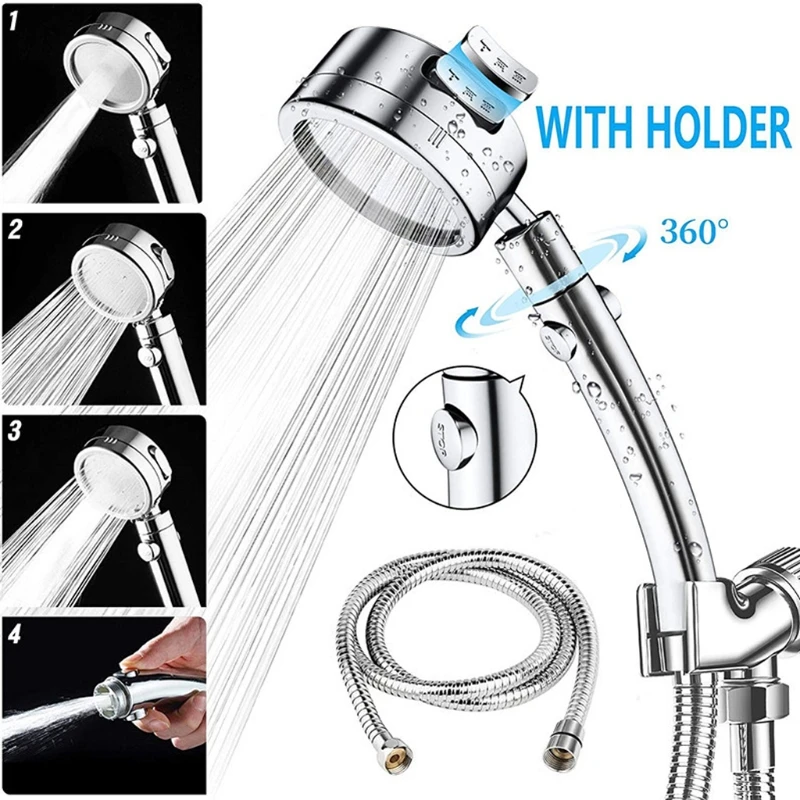 Ionic Rainfall Shower Head Kit Water-Saving 4-Mode Shower Spray with Water Stop
Ionic Rainfall Shower Head Kit Water-Saving 4-Mode Shower Spray with Water Stop
