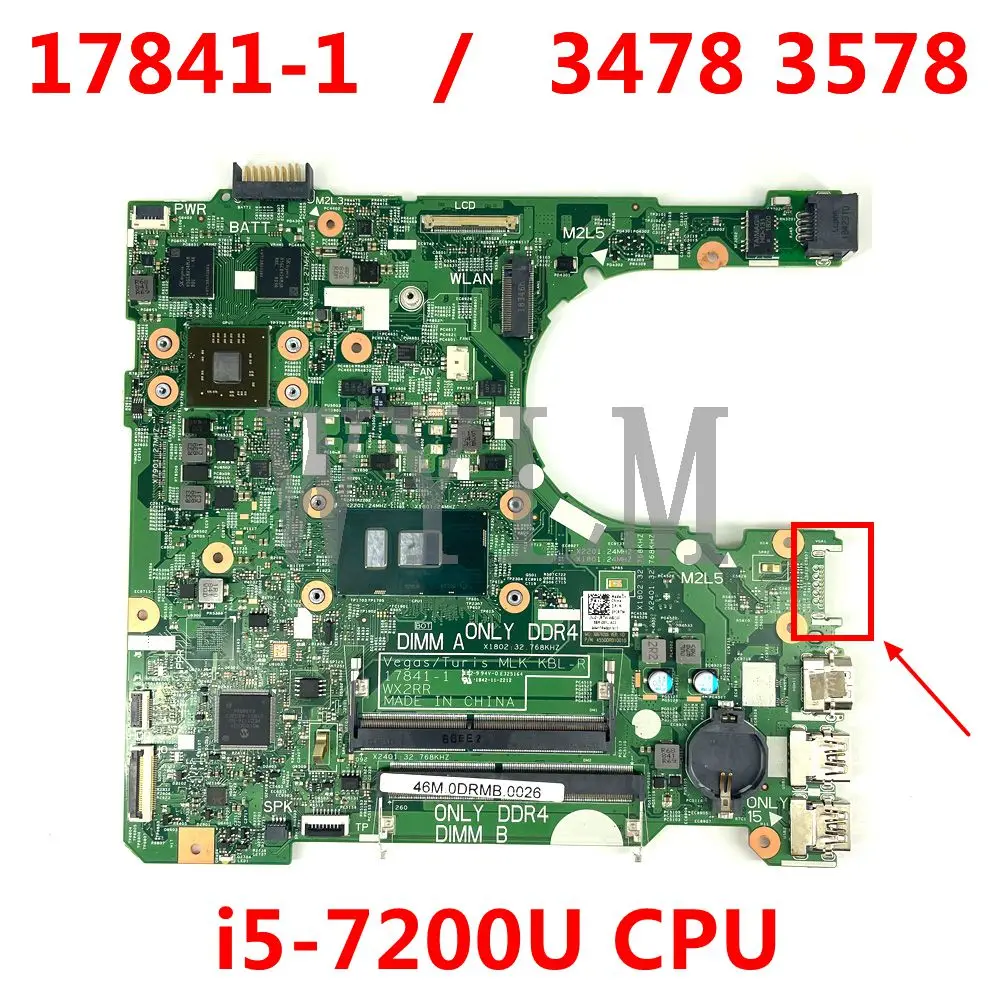 Материнская плата 17841-1 с процессором SR342 i5-7200U для DELL 3478 3578, материнская плата ноутбука CN-0YJRTW 0YJRTW 100%, хорошо работает
Материнская плата 17841-1 с процессором SR342 i5-7200U для DELL 3478 3578, материнская плата ноутбука CN-0YJRTW 0YJRTW 100%, хорошо работает