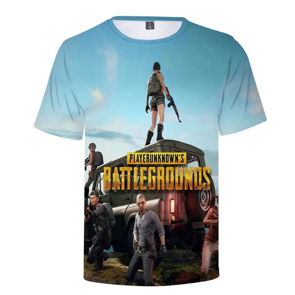 Брендовая забавная футболка PUBG с 3D коротким рукавом Модная стильная высокого
