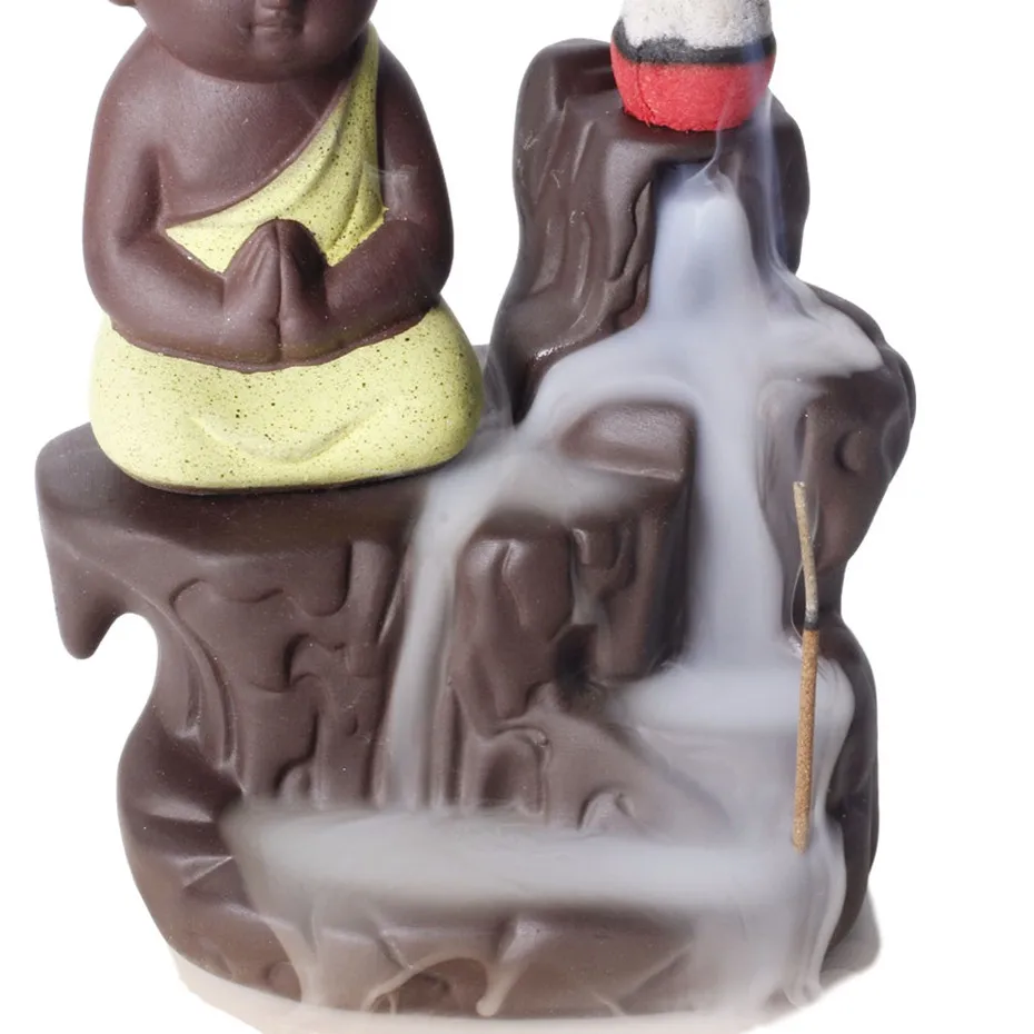 50Pc Incense Cones + Burner Creative Home Decor The Little Monk Small Buddha Censer Backflow Incense Burner Use In Home Teahouse
50Pc Incense Cones + Burner Creative Home Decor The Little Monk Small Buddha Censer Backflow Incense Burner Use In Home Teahouse