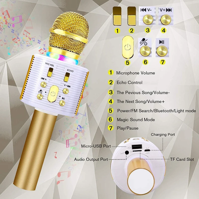 Children's Musical Microphone,3 in 1 Handheld Wireless Bluetooth Microphone Speaker Music Singing Recording Karaoke Mic
Children's Musical Microphone,3 in 1 Handheld Wireless Bluetooth Microphone Speaker Music Singing Recording Karaoke Mic