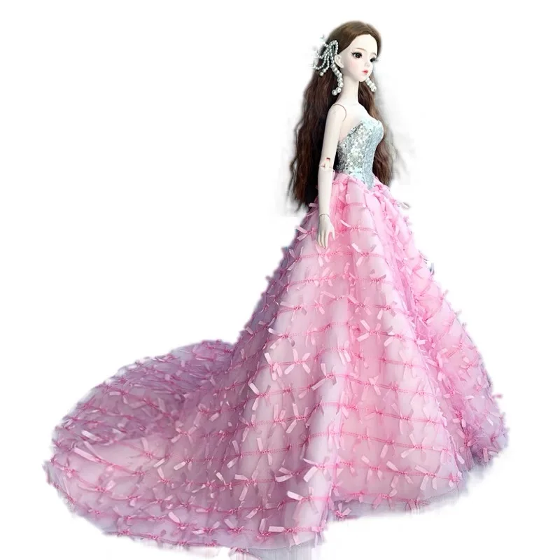 Handmade 60CM Wedding Evening Dress BJD Dolls Fashion Clothes Wig Grown Makeup Princess Real Barbie Joints 1/3 DBS Doll Girls
Handmade 60CM Wedding Evening Dress BJD Dolls Fashion Clothes Wig Grown Makeup Princess Real Barbie Joints 1/3 DBS Doll Girls