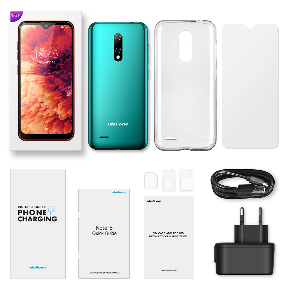 Ulefone Note 8 водонепроницаемый смартфон на Android 10 четыре ядра экран 5 Мп 2 Гб + 16 |