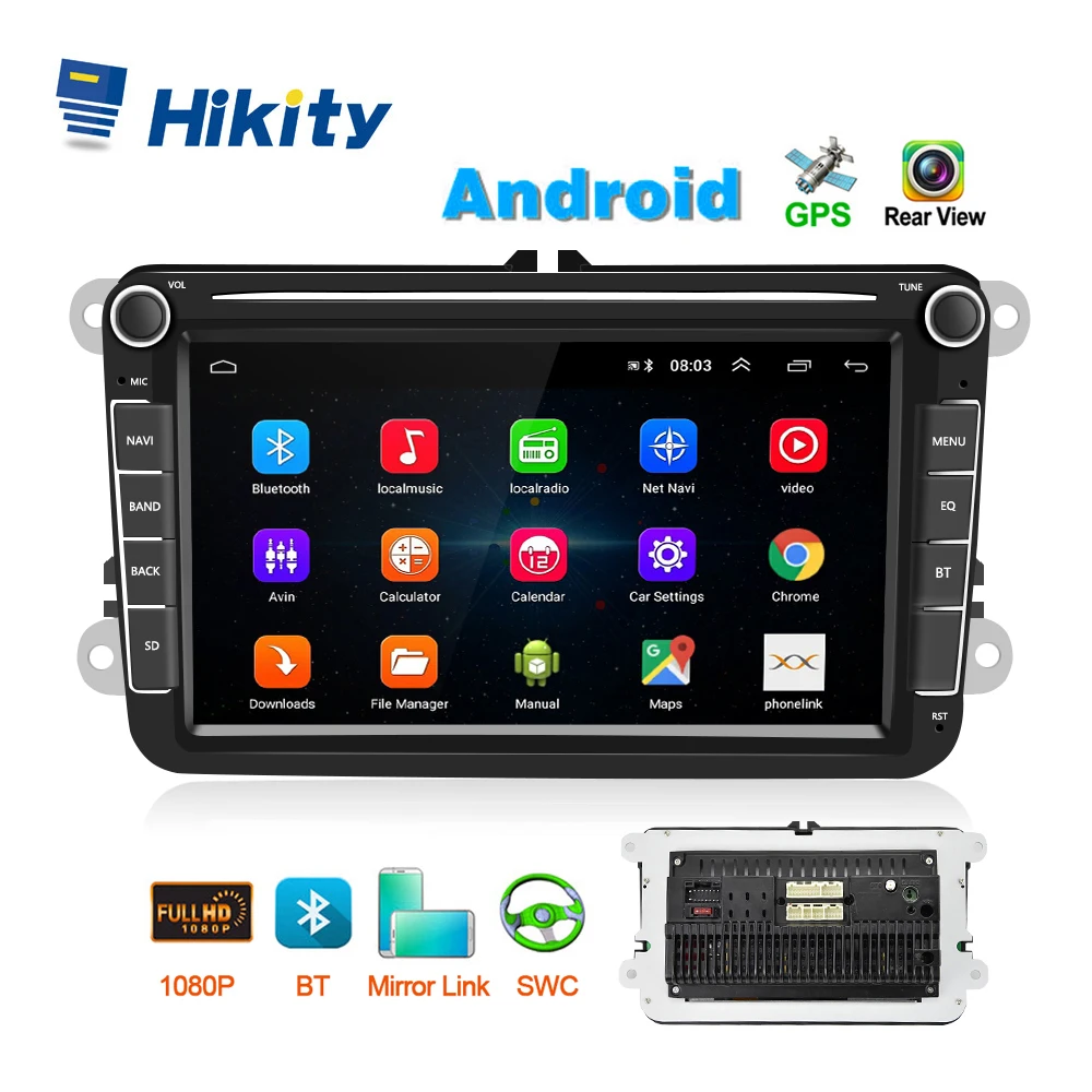 Мультимедийная система Hikity Android 8 1 2 Din GPS автомобильное стерео радио дюймов