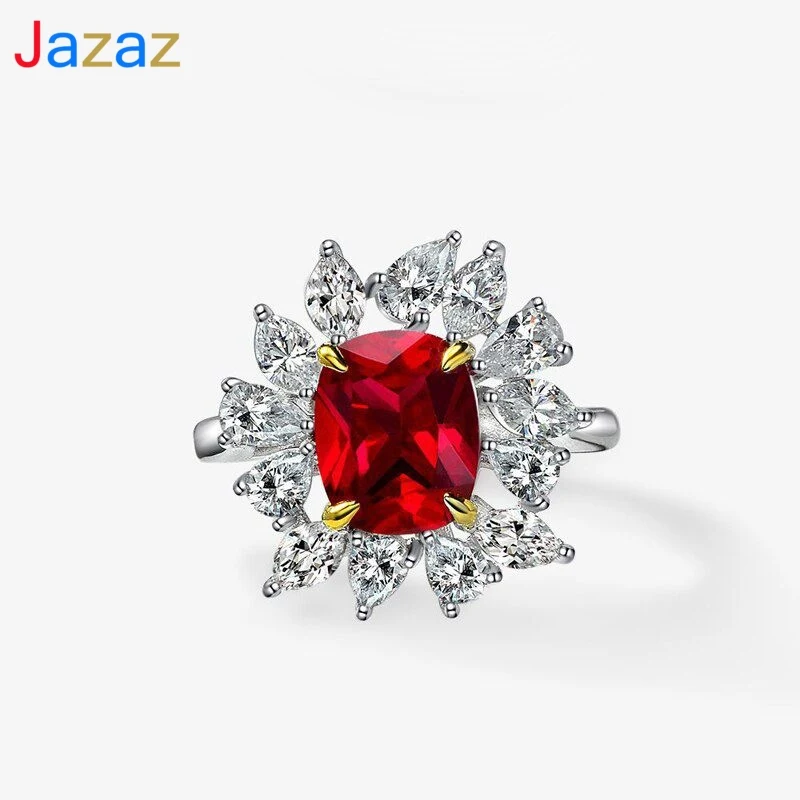 Jazaz Fine 100% 925 Sterling Silver Sparkling Ruby High Carbon Diamond Wedding Rings Women Anniversary Engagement Party B0772
Jazaz Fine 100% 925 Sterling Silver Sparkling Ruby High Carbon Diamond Wedding Rings Women Anniversary Engagement Party B0772