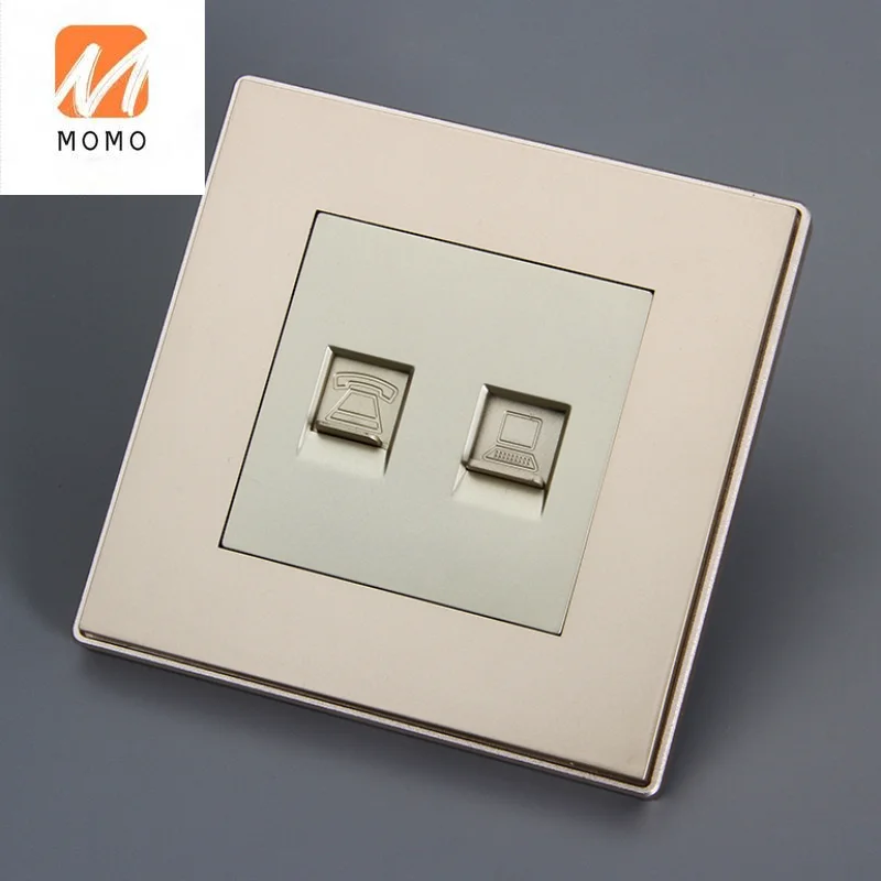 Nice champagne gold color 90MM big push button RJ11/CATE6/TV Outlet wall socket
Nice champagne gold color 90MM big push button RJ11/CATE6/TV Outlet wall socket