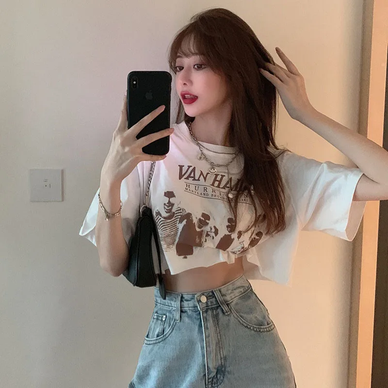 Short T Shirts Summer 2021 Women Crop Top Character Print Sexy Girl Loose Short Sleeve Tshirt White Fashion T-shirt L1874
Short T Shirts Summer 2021 Women Crop Top Character Print Sexy Girl Loose Short Sleeve Tshirt White Fashion T-shirt L1874