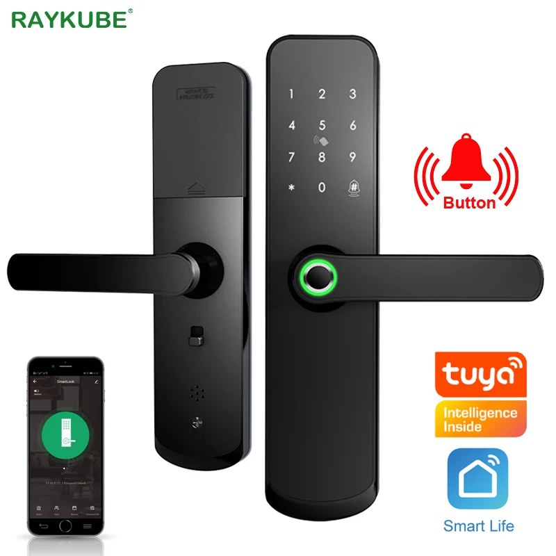 RAYKUBE Fingerprint Door Lock Wifi Tuya APP Password 13.56MHZ IC Card Keyless Unlock Mortise Lock Smart Home X7
RAYKUBE Fingerprint Door Lock Wifi Tuya APP Password 13.56MHZ IC Card Keyless Unlock Mortise Lock Smart Home X7