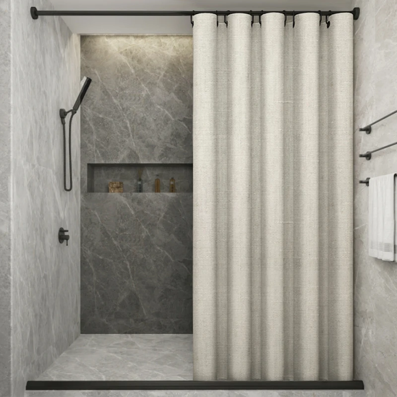 Elegant Shower curtain Bathroom Bathtub Partition Quality Linen-like Fabric Home Waterproof Mildewproof Thick Curtains
Elegant Shower curtain Bathroom Bathtub Partition Quality Linen-like Fabric Home Waterproof Mildewproof Thick Curtains