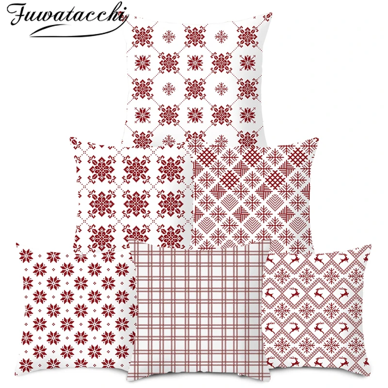 FuwatacchiRed and white Pattern Cushion Cover Christmas Chair Pillow Cover Decoration Home Sofa Throw PillowCases 45cmX45cm
FuwatacchiRed and white Pattern Cushion Cover Christmas Chair Pillow Cover Decoration Home Sofa Throw PillowCases 45cmX45cm
