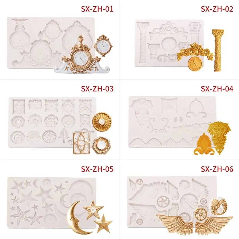 Gear Moon Star Clock Wing Silicone Mold for Fondant Chocolate Candy Gum Paste Polymer Clay Resin Casting Mold Art Crafts
Gear Moon Star Clock Wing Silicone Mold for Fondant Chocolate Candy Gum Paste Polymer Clay Resin Casting Mold Art Crafts