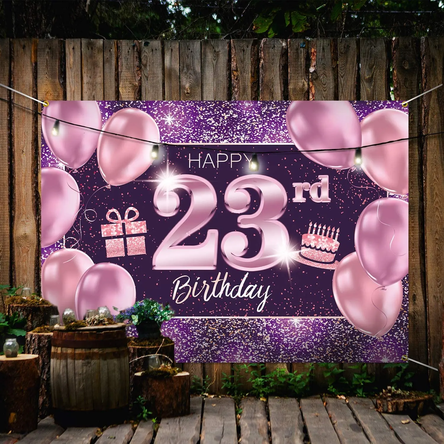 Happy 23rd Birthday Banner Backdrop - 23 Birthday Party Decorations Supplies for Women Her - Pink Purple Gold
Happy 23rd Birthday Banner Backdrop - 23 Birthday Party Decorations Supplies for Women Her - Pink Purple Gold