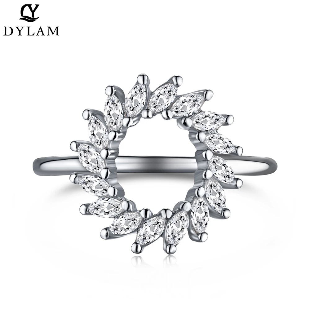 DYLAM Hollow Sun Circle 925 Sterling Silver Ring Fashion Sparkling Finger Rings For Women Fine Female Fashion Jewelry
DYLAM Hollow Sun Circle 925 Sterling Silver Ring Fashion Sparkling Finger Rings For Women Fine Female Fashion Jewelry