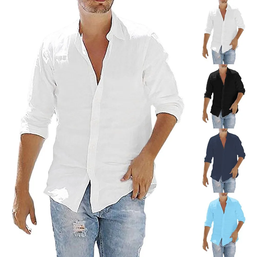 2021 Men Long Sleeve Faux Linen Shirt Loose Fashion Casual Lapel T-Shirts Blouse Tee Tops Streetwear Dress Coats Male Clothes
2021 Men Long Sleeve Faux Linen Shirt Loose Fashion Casual Lapel T-Shirts Blouse Tee Tops Streetwear Dress Coats Male Clothes