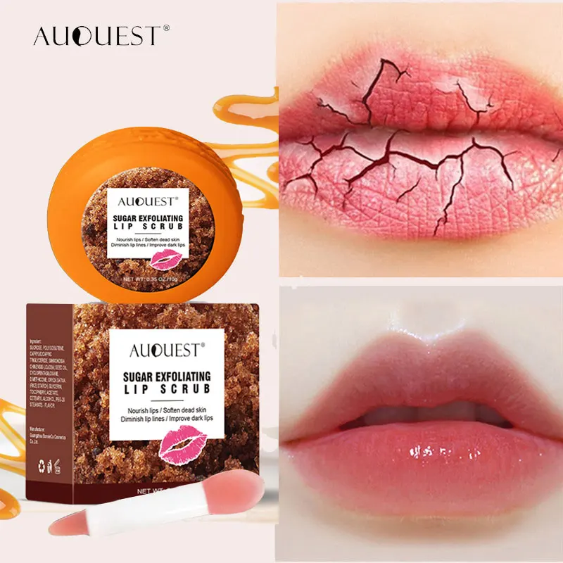 

Moisture Lip Balm Repairing Nourishing Scrub Soft Lips Care Rose Brown Sugar Extract Long Lasting Moisturizing Sleeping Lipstick