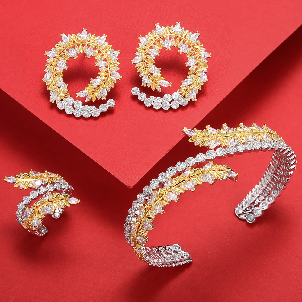 GODKI Luxury BOHO Shining Open Bangle Ring Earring Set For Women Wedding Bridal Cubic Zirconia Jewelry Fashion New Gorgeous
GODKI Luxury BOHO Shining Open Bangle Ring Earring Set For Women Wedding Bridal Cubic Zirconia Jewelry Fashion New Gorgeous