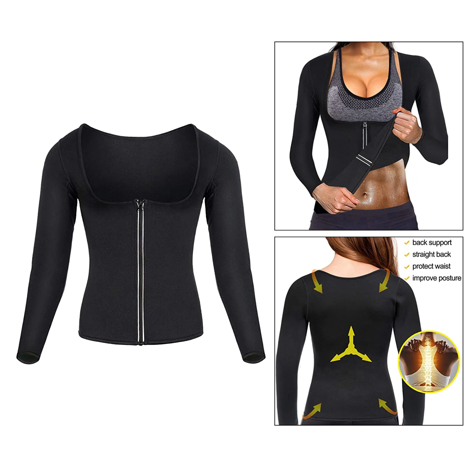 Training Clothes Fat Burner Top Waist Trainer Hot Sweat Weight Loss Shirt Body Shaper Sauna Jacket Suit Workout Long Sleeve 
Training Clothes Fat Burner Top Waist Trainer Hot Sweat Weight Loss Shirt Body Shaper Sauna Jacket Suit Workout Long Sleeve