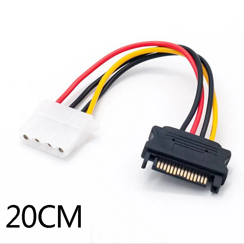SATA Power Cable Serial ATA 15pin Male to Molex IDE 4pin Power Supply for HDD Hard Disk Hard Drive
SATA Power Cable Serial ATA 15pin Male to Molex IDE 4pin Power Supply for HDD Hard Disk Hard Drive