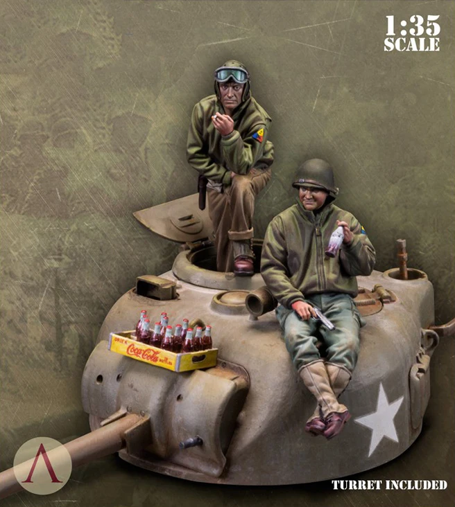 Масштаб 1/35 сборка Набор фигурок из смолы солдаты США включая башню|Наборы для