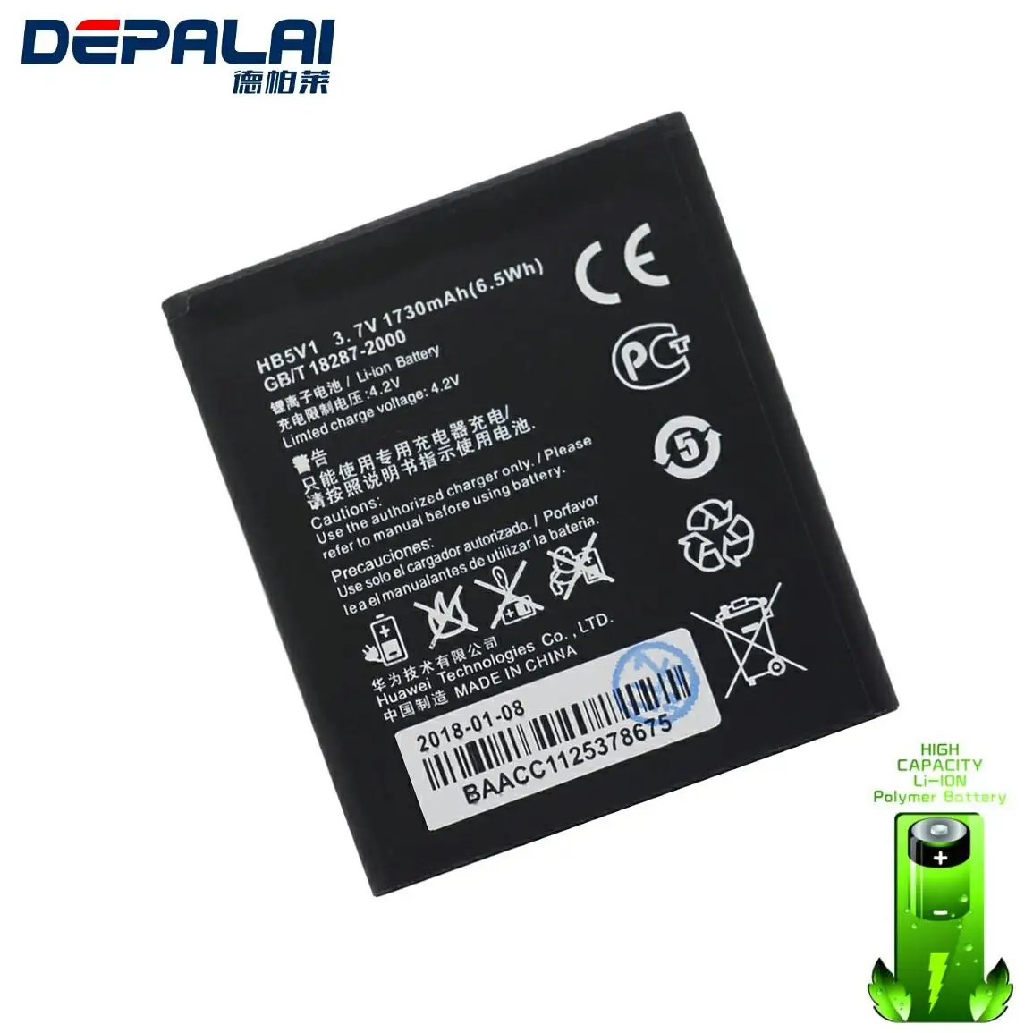 High Quality Replacement Phone Battery HB5V1 For Huawei Y300 Y300C Y511 Y500 T8833 U8833 G350 Y535C Y516 1730mAh
High Quality Replacement Phone Battery HB5V1 For Huawei Y300 Y300C Y511 Y500 T8833 U8833 G350 Y535C Y516 1730mAh