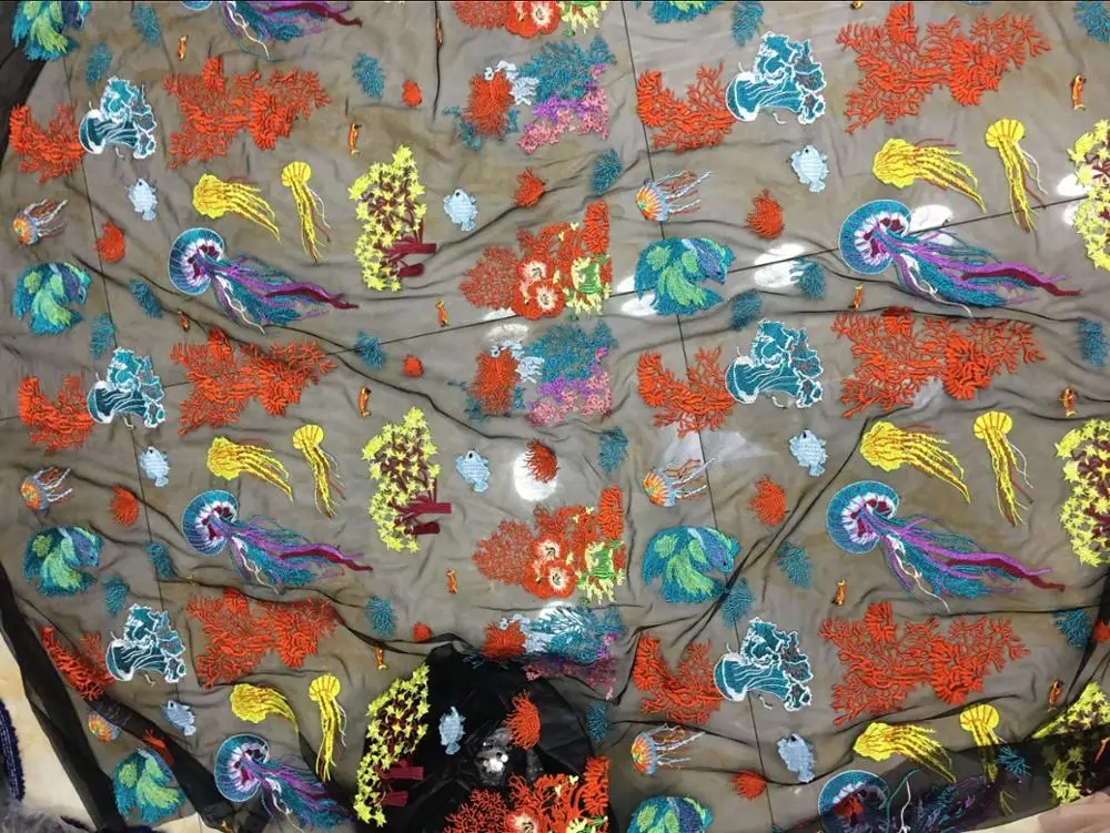 LASUI 2019 NEW 1 yard Exquisite Multicolor marine life embroidered mesh lace fabric Lovely ocean DIY dress skirt
LASUI 2019 NEW 1 yard Exquisite Multicolor marine life embroidered mesh lace fabric Lovely ocean DIY dress skirt