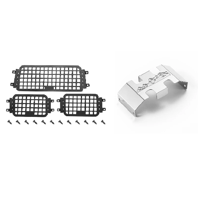 2 Set RC Car Part: 1 Set Rear Side Metal Stereoscopic Window Mesh Protective Net & 1 Pcs Protection Plate Chassis Guard
2 Set RC Car Part: 1 Set Rear Side Metal Stereoscopic Window Mesh Protective Net & 1 Pcs Protection Plate Chassis Guard