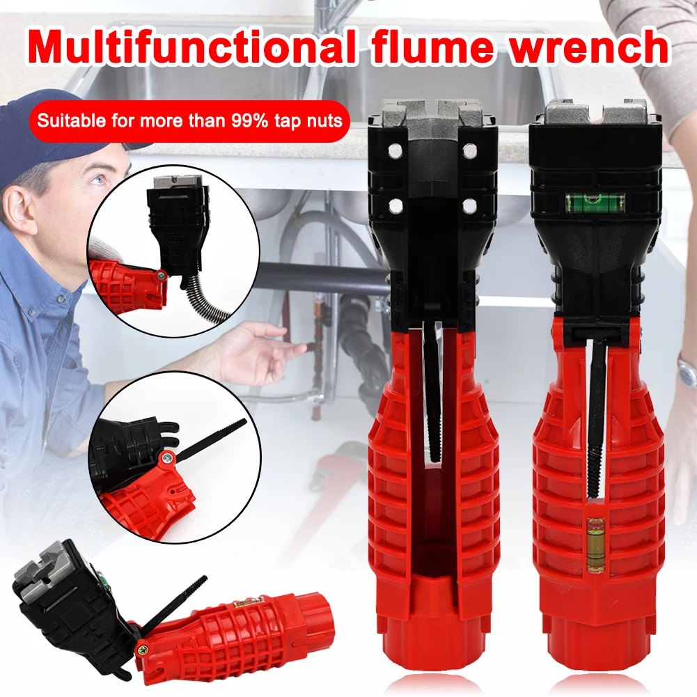 18 in 1 Faucet Wrench Multifunctional Double Head Sink Installer with Level Bubbles Magnet Flume Wrench Anti-slip Plumbing Tools
18 in 1 Faucet Wrench Multifunctional Double Head Sink Installer with Level Bubbles Magnet Flume Wrench Anti-slip Plumbing Tools