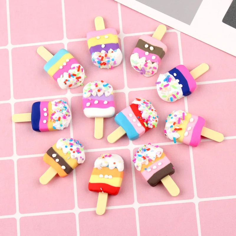 New 17*36mm Colorful Cute Ice Cream Resin Cabochon Flatback Polymer Clay Food Kawaii Clay Beads Charms Decoration 40pcs
New 17*36mm Colorful Cute Ice Cream Resin Cabochon Flatback Polymer Clay Food Kawaii Clay Beads Charms Decoration 40pcs