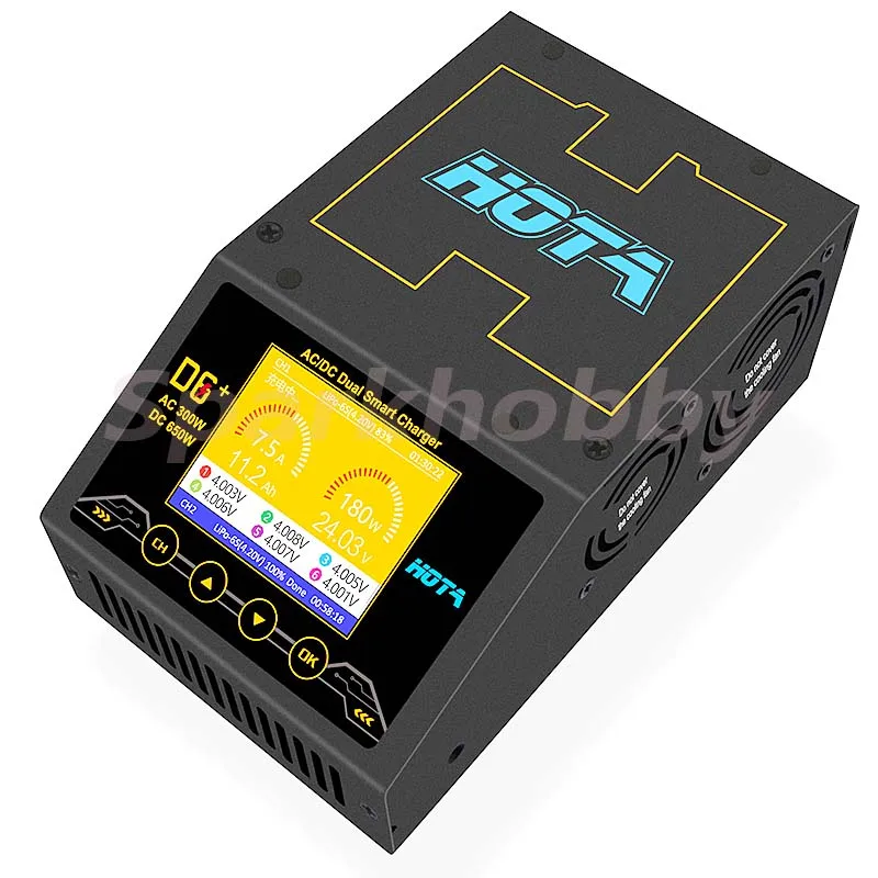 HOTA D6 + Plus AC 300 Вт DC 650 2X15A обновленное Двухканальное умное зарядное устройство 1-6S Lipo