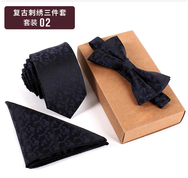 Tie tie tie pocket towel embroidery three piece set manufacturer wholesale customized professional business leisure men's Tie Su
Tie tie tie pocket towel embroidery three piece set manufacturer wholesale customized professional business leisure men's Tie Su