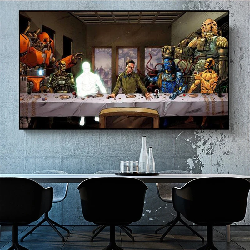 The Last Supper Series Classic Movies And Comics Canvas Painting Funny Poster Print Art Picture Home Wall Decor Cuadros No Frame 
The Last Supper Series Classic Movies And Comics Canvas Painting Funny Poster Print Art Picture Home Wall Decor Cuadros No Frame