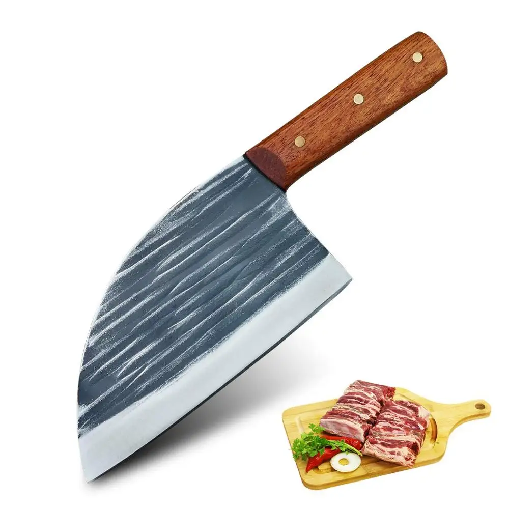 Кованый нож для мясника, нож для измельчения костей, нож для резки костей ручной работы, 7 дюймов, кованая сталь 8Cr17Mov 60HRC
Кованый нож для мясника, нож для измельчения костей, нож для резки костей ручной работы, 7 дюймов, кованая сталь 8Cr17Mov 60HRC