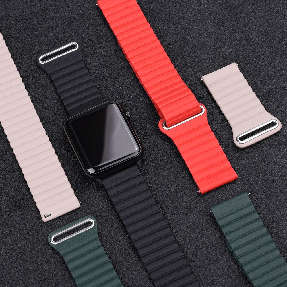 Newest Magnetic Buckle Leather Strap 20mm 22mm Suitable For Huawei/Samsung Galaxy With Quick Release Spring Bars Black Watchband
Newest Magnetic Buckle Leather Strap 20mm 22mm Suitable For Huawei/Samsung Galaxy With Quick Release Spring Bars Black Watchband