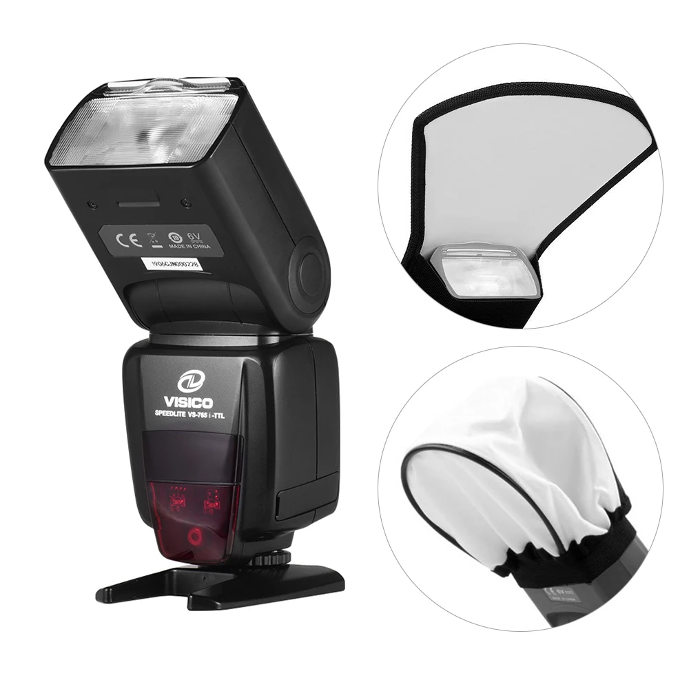 VISICO Camera Flash Speedlite TTL Speedlight 2.4G Wireless Trigger Soft Cloth Silver White Reflector for Nikon D5600 D800 D600
VISICO Camera Flash Speedlite TTL Speedlight 2.4G Wireless Trigger Soft Cloth Silver White Reflector for Nikon D5600 D800 D600