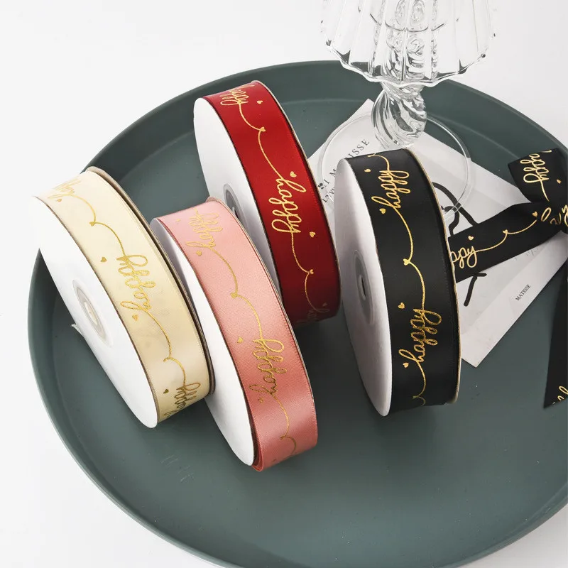 2.5cm Width Happy Printed Polyester Ribbons Christmas Decoration Birthday Gift Wrapping Pacakging Fabric Ribbon For Bows
2.5cm Width Happy Printed Polyester Ribbons Christmas Decoration Birthday Gift Wrapping Pacakging Fabric Ribbon For Bows