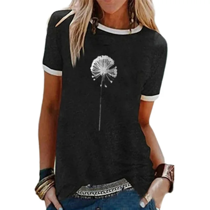 2021 spring summer hot-selling casual printed round neck short sleeve loose pullover bottoming shirt women's top T-shirt
2021 spring summer hot-selling casual printed round neck short sleeve loose pullover bottoming shirt women's top T-shirt